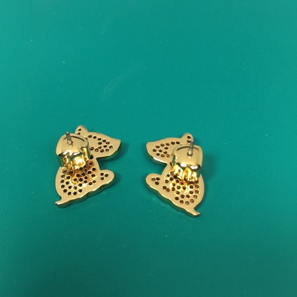 💛NWT KATE SPADE/GOLD MILO DOG EARRINGS W ZIRCONIA - Picture 7 of 15
